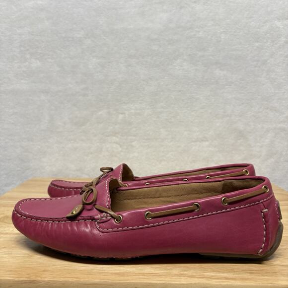 Clarks Dunbar Racer Driving Loafers Moccasin Slip On Shoes Fuchsia Pink Size 8.5 - Picture 4 of 13